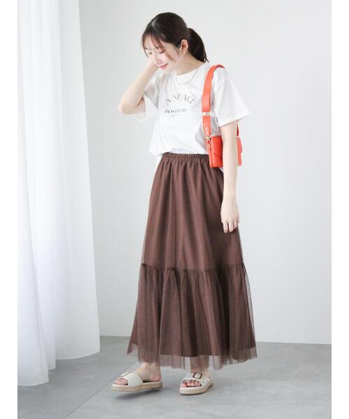 Te chichi TERRASSE（テチチテラス）の「【抗菌防臭】フロントロゴプリントTシャツ（Tシャツ/カットソー・レディース・オフホワイト/チャコールグレー/モカ・F）」の15枚目の写真