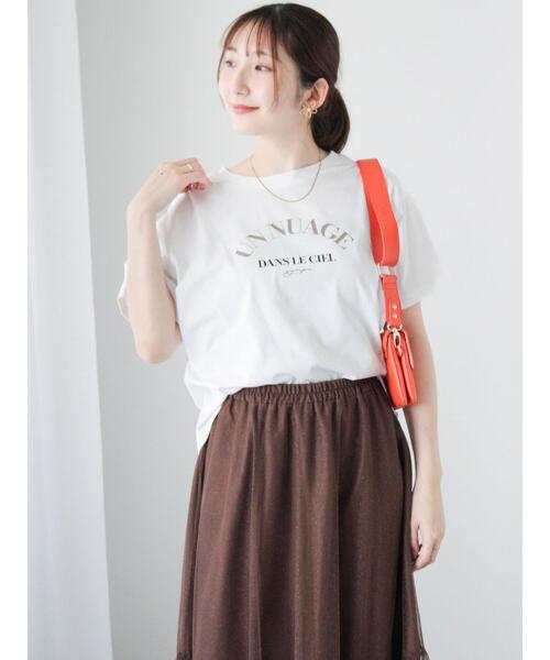 Te chichi TERRASSE（テチチテラス）の「【抗菌防臭】フロントロゴプリントTシャツ（Tシャツ/カットソー・レディース・オフホワイト/チャコールグレー/モカ・F）」の16枚目の写真