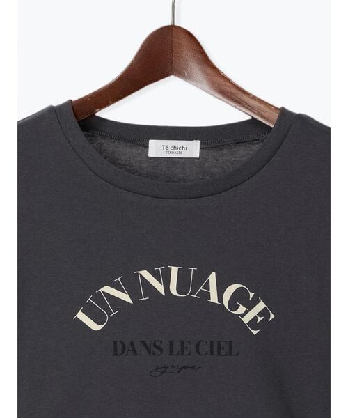 Te chichi TERRASSE（テチチテラス）の「【抗菌防臭】フロントロゴプリントTシャツ（Tシャツ/カットソー・レディース・オフホワイト/チャコールグレー/モカ・F）」の5枚目の写真