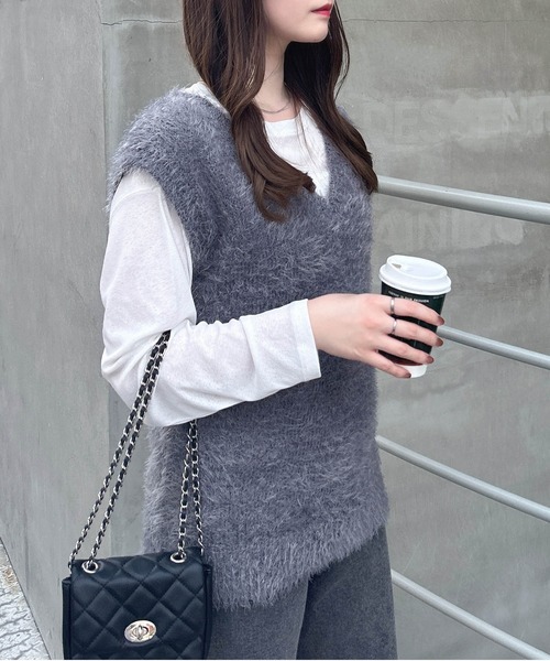 INGNI（イング）の「フェザーニットベスト（ベスト）」 - WEAR