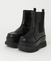 YOSUKE | ヨースケYOSUKE ウィメンズ 厚底サイドゴアモックトゥスニーカーブーツ4460085(ブーツ)