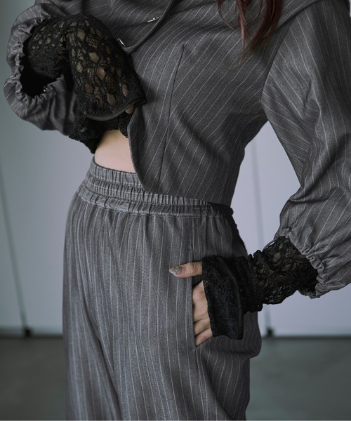 Ezick(エジック)の「Mode moodスリットストレートパンツ(スラックス・レディース・ブラック/グレー・S/M)」の10枚目の写真
