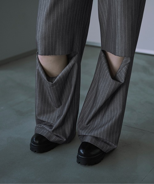 セール】Mode moodスリットストレートパンツ（スラックス）｜Ezick