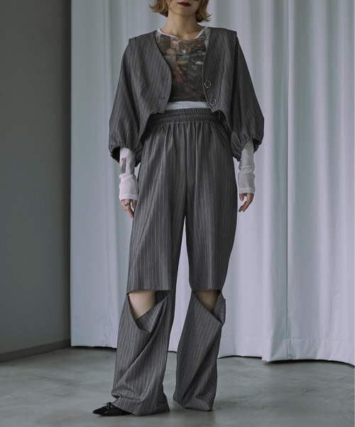 パンツ ESMOK セール】Mode moodスリットストレートパンツ（スラックス）｜Ezick