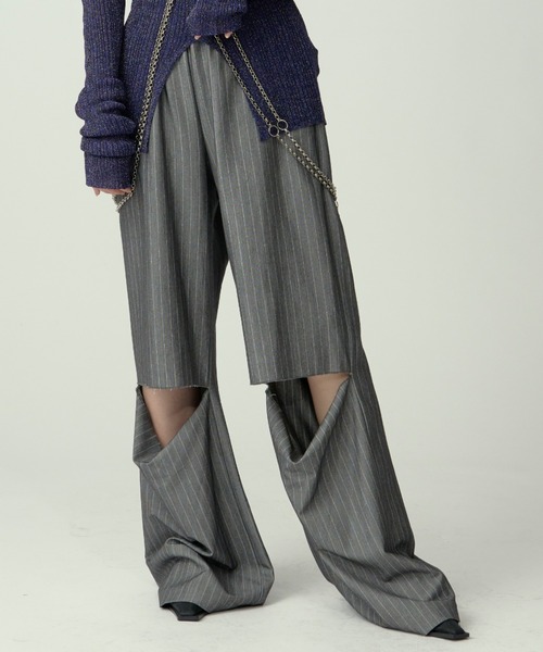 セール】Mode moodスリットストレートパンツ（スラックス）｜Ezick