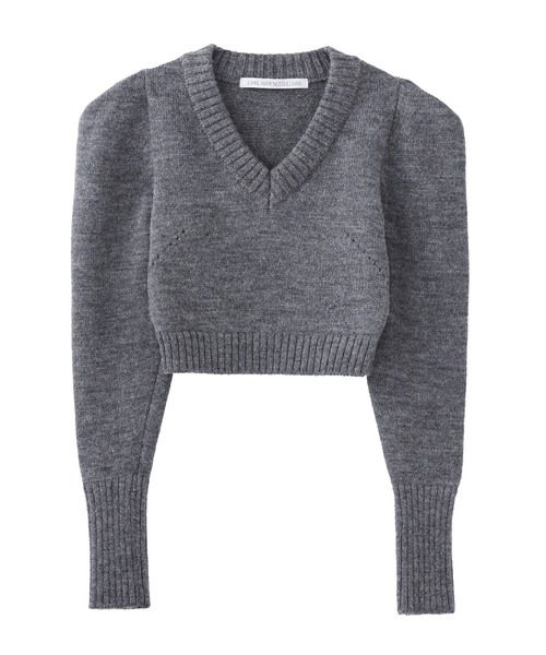 ★極美品★ジョンローレンスサリバン リブニット クロップド 短丈 グレー ☆極美品☆ジョンローレンスサリバン リブニット クロップド 短丈 グレー