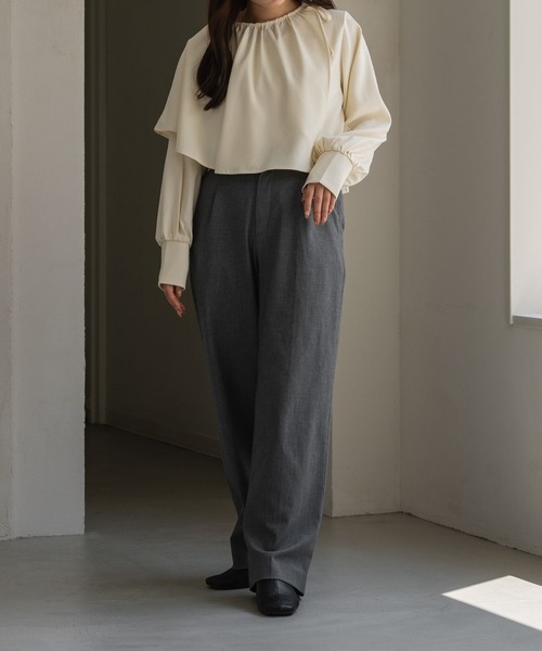 raffime（ラフィミー）の「バルーンスリーブケープフリルブラウス（シャツ/ブラウス・レディース・アイボリー/モカ/マスタード・フリー）」の12枚目の写真