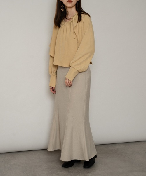 raffime（ラフィミー）の「バルーンスリーブケープフリルブラウス（シャツ/ブラウス・レディース・アイボリー/モカ/マスタード・フリー）」の4枚目の写真