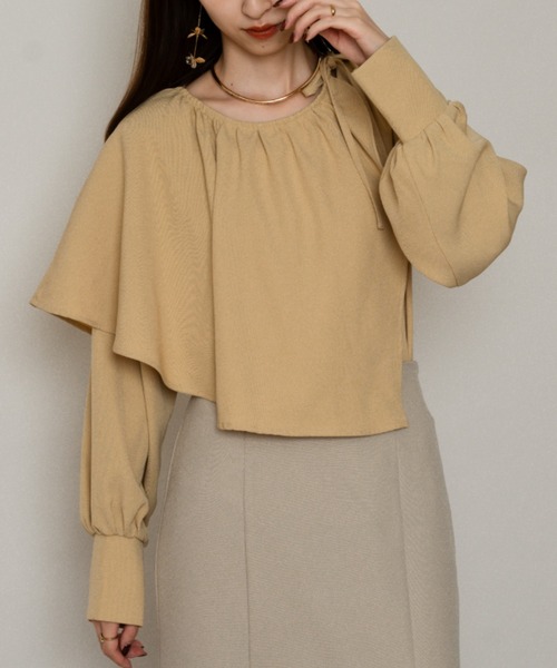 raffime（ラフィミー）の「バルーンスリーブケープフリルブラウス（シャツ/ブラウス・レディース・アイボリー/モカ/マスタード・フリー）」の14枚目の写真