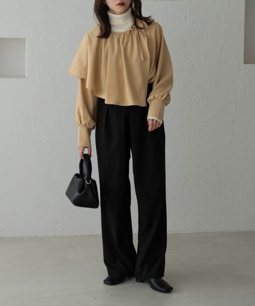 raffime（ラフィミー）の「バルーンスリーブケープフリルブラウス（シャツ/ブラウス・レディース・アイボリー/モカ/マスタード・フリー）」の17枚目の写真