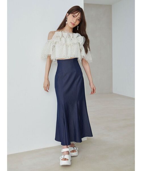 MERCURYDUO(マーキュリーデュオ)の「バックレースアップストレッチマーメイドスカート(スカート・レディース・その他1/インディゴブルー・X-SMALL/MEDIUM/SMALL)」の13枚目の写真