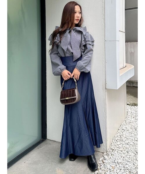 MERCURYDUO（マーキュリーデュオ）の「バックレースアップストレッチマーメイドスカート（スカート・レディース・その他1/インディゴブルー・X-SMALL/MEDIUM/SMALL）」の13枚目の写真