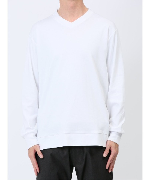 TAKA-Q(タカキュー)の「Tシャツ メンズ 長袖 ストレッチ 綿 コットン 無地 Vネック ドレスT(Tシャツ/カットソー・メンズ・ダークウッド/イエロー/ブラック/ホワイト・LARGE/X-LARGE/S/MEDIUM)」の7枚目の写真