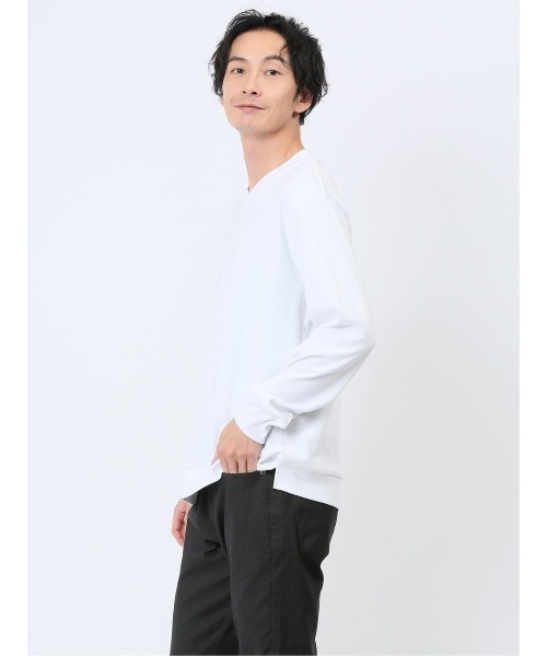 TAKA-Q(タカキュー)の「Tシャツ メンズ 長袖 ストレッチ 綿 コットン 無地 Vネック ドレスT(Tシャツ/カットソー・メンズ・ダークウッド/イエロー/ブラック/ホワイト・LARGE/X-LARGE/S/MEDIUM)」の12枚目の写真