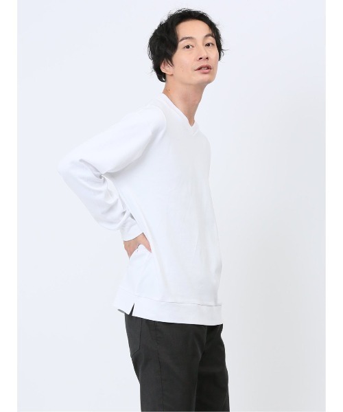 TAKA-Q(タカキュー)の「Tシャツ メンズ 長袖 ストレッチ 綿 コットン 無地 Vネック ドレスT(Tシャツ/カットソー・メンズ・ダークウッド/イエロー/ブラック/ホワイト・LARGE/X-LARGE/S/MEDIUM)」の14枚目の写真