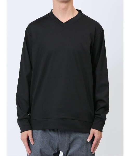 TAKA-Q(タカキュー)の「Tシャツ メンズ 長袖 ストレッチ 綿 コットン 無地 Vネック ドレスT(Tシャツ/カットソー・メンズ・ダークウッド/イエロー/ブラック/ホワイト・LARGE/X-LARGE/S/MEDIUM)」の18枚目の写真