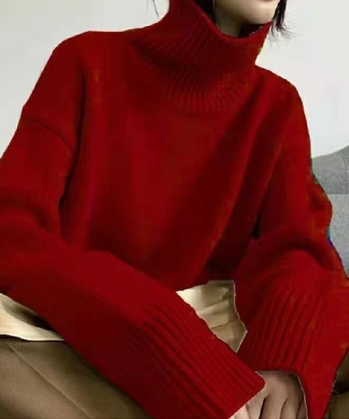 【セール】タートルネック袖リブニットプルオーバー（ニット/セーター）｜deux amour（ドゥーザムール） 5,390円