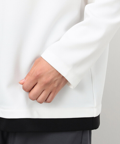 COMME CA ISM（コムサイズム）の「タテ畝ストレッチポンチ フェイクレイヤード クルーネックＴシャツ （長袖）（Tシャツ/カットソー・メンズ・ブラック/ホワイト・MEDIUM/LARGE/X-LARGE）」の13枚目の写真
