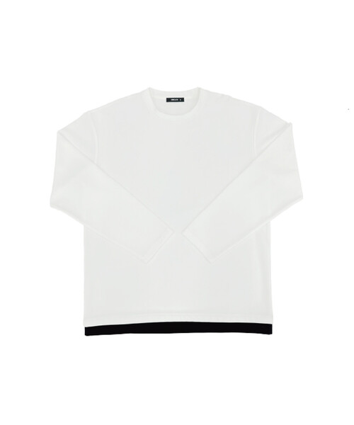 COMME CA ISM（コムサイズム）の「タテ畝ストレッチポンチ フェイクレイヤード クルーネックＴシャツ （長袖）（Tシャツ/カットソー・メンズ・ブラック/ホワイト・MEDIUM/LARGE/X-LARGE）」の17枚目の写真