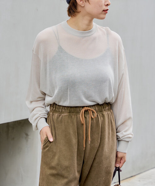 WHIMSIC(ウィムジック)の「【UNISEX】シアーニットプルオーバー(ニット/セーター・レディース・グレー/ブラウン/ネイビー・FREE)」の4枚目の写真