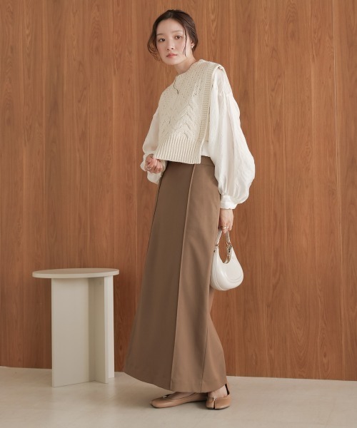 Bab(バブ)の「【nao×Bab】MIXパターンニットベスト(ベスト・レディース・アイボリー/グレー・FREE)」の6枚目の写真