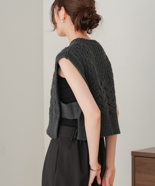 Bab(バブ)の「【nao×Bab】MIXパターンニットベスト(ベスト・レディース・アイボリー/グレー・FREE)」の19枚目の写真