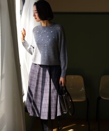 ウールライクストレッチ フレアスカート
