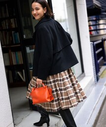 ウールライクストレッチ フレアスカート