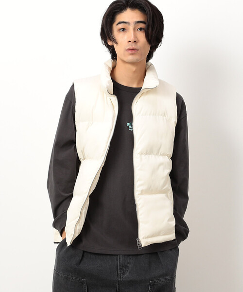 Purple&Yellow（パープルアンドイエロー）の「ポリエステルタフタ中綿ベスト（ベスト・メンズ・アイボリー/ブラック・SMALL/MEDIUM/LARGE）」の4枚目の写真