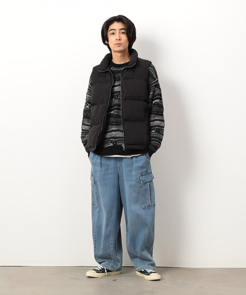 Purple&Yellow（パープルアンドイエロー）の「ポリエステルタフタ中綿ベスト（ベスト・メンズ・アイボリー/ブラック・SMALL/MEDIUM/LARGE）」の9枚目の写真