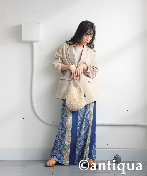 AT1830【新品】アウラアイラ ティアードスカート ペイズリー柄 ロング ペイズリー柄スカート ティアードスカート マキシ丈スカート A