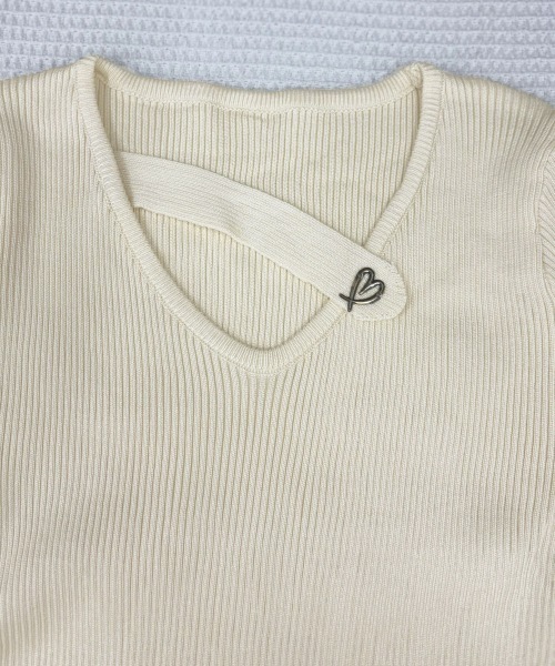 Miniministore(ミニミニストア)の「Vネック リブニットトップス 大人秋服(ニット/セーター・レディース・ブラック/ダークブラウン/アイボリー/イエロー/ライトグレー・FREE)」の16枚目の写真
