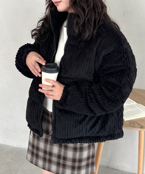 セール】コーデュロイハイネックダウンジャケット（ダウンジャケット