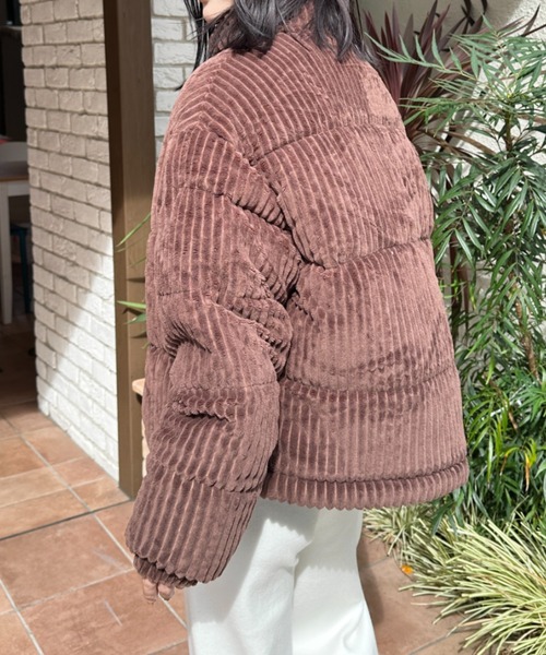 CLEA（クレア）の「コーデュロイハイネックダウンジャケット（ダウンジャケット/コート・レディース・ブラック/アイボリー/ブルー/ピンク/ブラウン/ホワイト・FREE）」の22枚目の写真