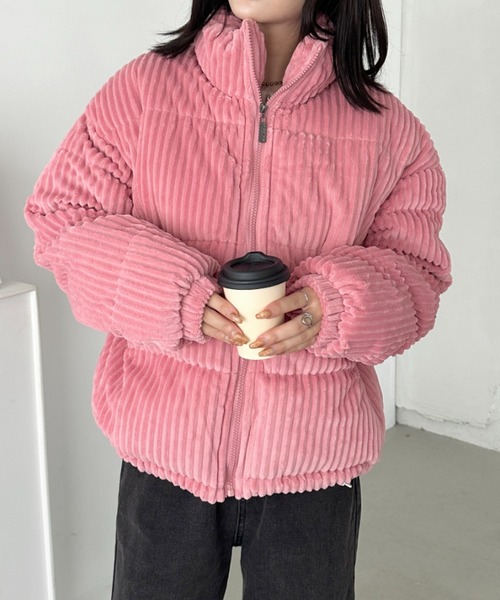 セール】コーデュロイハイネックダウンジャケット（ダウンジャケット