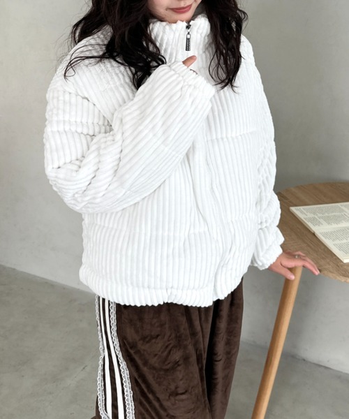 セール】コーデュロイハイネックダウンジャケット（ダウンジャケット