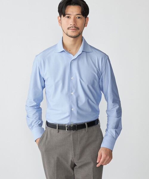 【セール】SHIPS: ジャージー ヘアライン ストライプ ワンピースカラー シャツ（ビジネスシャツ）｜SHIPS（シップス）