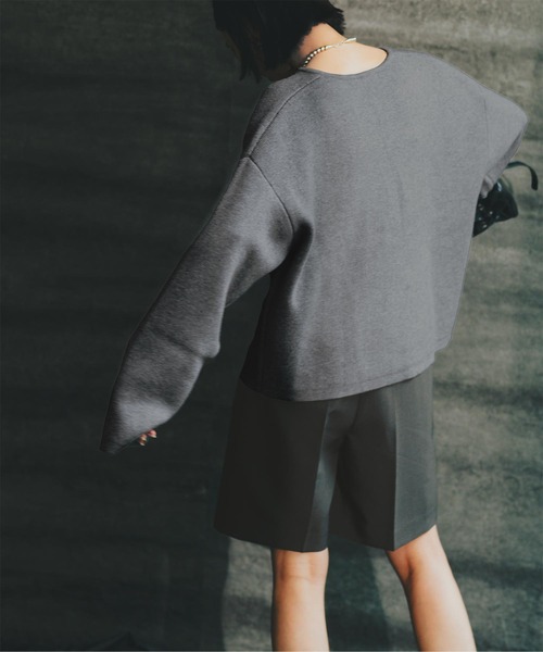 UR'S(ユアーズ)の「ラップデザインハーフパンツ(その他パンツ・レディース・ネイビー/チャコール/キャメル・S/L/M)」の1枚目の写真