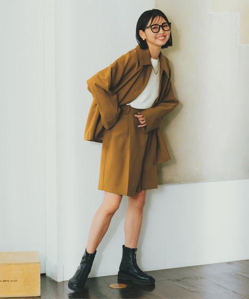 UR'S(ユアーズ)の「ラップデザインハーフパンツ(その他パンツ・レディース・ネイビー/チャコール/キャメル・S/L/M)」の11枚目の写真