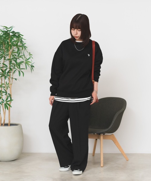 U.S. POLO ASSN.(ユーエスポロアッスン)の「【U.S. POLO ASSN./ユーエスポロアッスン】裏起毛 クルーネック スウェットトレーナー ワンポイント ブランドロゴ(スウェット・レディース・グリーン/アイボリー/ピンク/ネイビー/ベージュ/ブラック・LARGE/MEDIUM)」の11枚目の写真