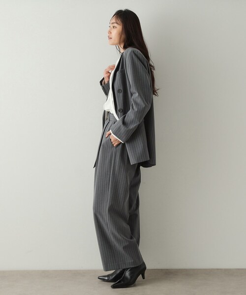 OPAQUE.CLIP（オペークドットクリップ）の「ダブルテーラードジャケット【洗える】（テーラードジャケット・レディース・ブラック/グレー系2・40/38/42/36）」の15枚目の写真