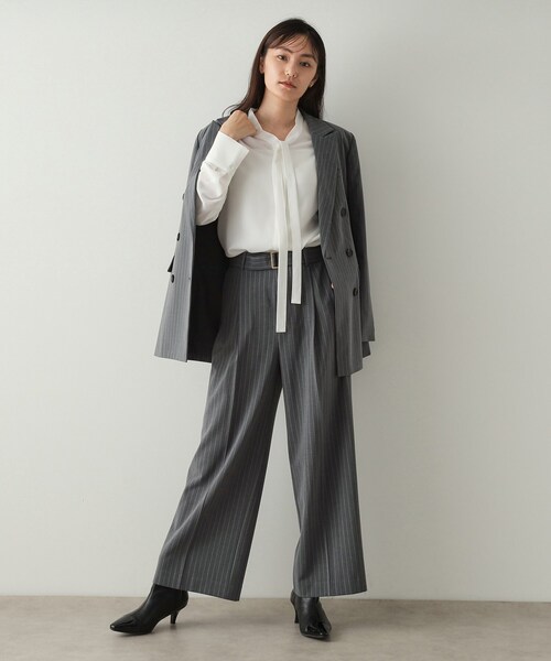 OPAQUE.CLIP（オペークドットクリップ）の「ダブルテーラードジャケット【洗える】（テーラードジャケット・レディース・ブラック/グレー系2・40/38/42/36）」の14枚目の写真