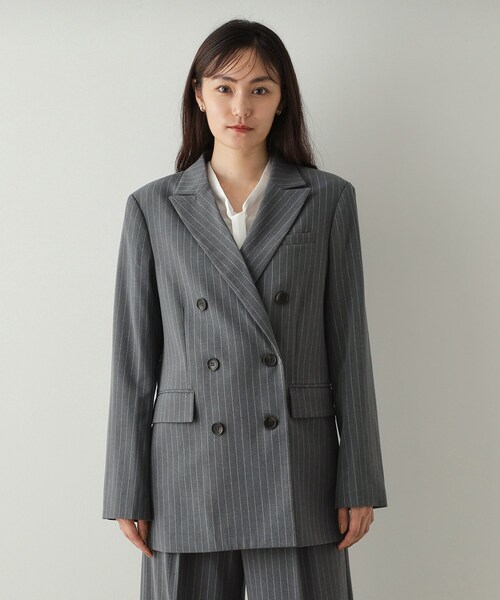 OPAQUE.CLIP（オペークドットクリップ）の「ダブルテーラードジャケット【洗える】（テーラードジャケット・レディース・ブラック/グレー系2・40/38/42/36）」の11枚目の写真