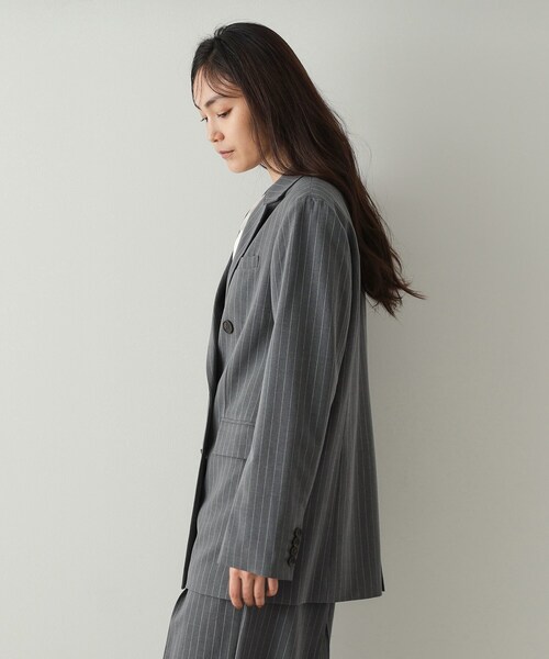 OPAQUE.CLIP（オペークドットクリップ）の「ダブルテーラードジャケット【洗える】（テーラードジャケット・レディース・ブラック/グレー系2・40/38/42/36）」の10枚目の写真