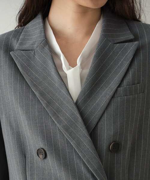 OPAQUE.CLIP（オペークドットクリップ）の「ダブルテーラードジャケット【洗える】（テーラードジャケット・レディース・ブラック/グレー系2・40/38/42/36）」の8枚目の写真