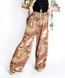 MARAI | エスニック柄 ワイドフレアパンツ こなれ感(その他パンツ)