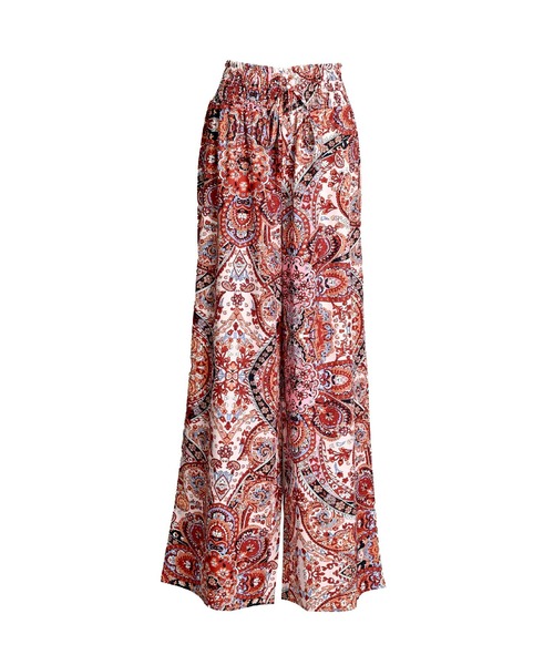 MARAI（マーライ）の「エスニック柄 ワイドフレアパンツ こなれ感（その他パンツ・レディース・ベージュ/ホワイト/レッド/グリーン/ネイビー・FREE）」の21枚目の写真