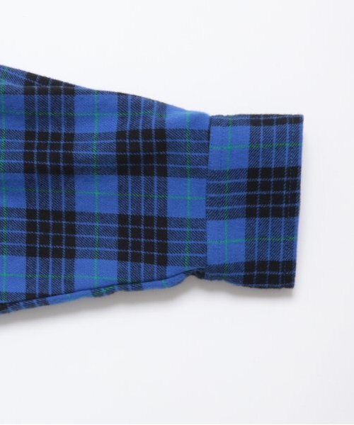 GLAZOS（グラソス）の「【大人向けサイズあり】フード付きチェックシャツ（シャツ/ブラウス・キッズ・グリーン/ブルー・LL/L/M/S）」の8枚目の写真