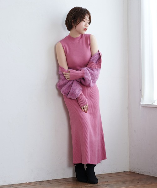 favclo.（ファブクロ）の「Ensemble Knit Dress / アンサンブルニットドレス（ワンピース・レディース・ブラック/ピンク系その他・SMALL/MEDIUM）」の2枚目の写真