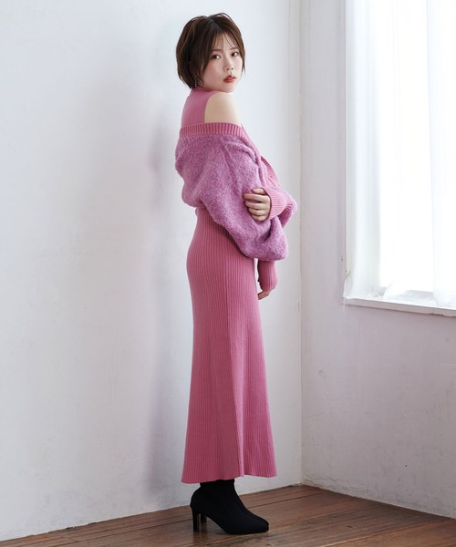 favclo.（ファブクロ）の「Ensemble Knit Dress / アンサンブルニットドレス（ワンピース・レディース・ブラック/ピンク系その他・SMALL/MEDIUM）」の7枚目の写真